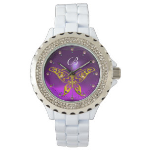 Montre HYPER D'OR BUTTERFLY Améthyste violet Monogramme