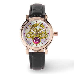 MONTRE HYPER DRAGON / GOLD CELTIC KNOTS MONOGRAMME DE PIE