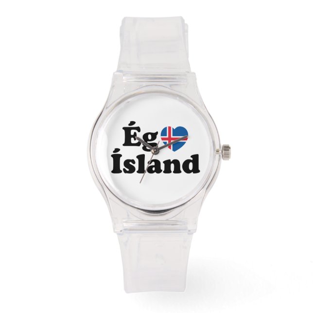 Montre I Heart (Love) Islande [Ég Elska Ísland] Islandais (Recto)