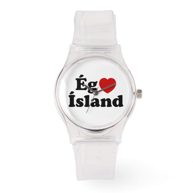 Montre I Heart (Love) Islande [Ég Elska Ísland] Islandais (Recto)