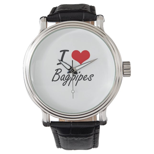 Montre I Love Bagpipes Design artistique (devant)