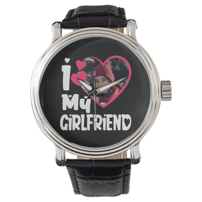 Montre I Love My Girlfriend Photo personnalisée (devant)