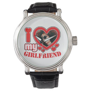 Montre I Love My Girlfriend Photo Texte personnalisé