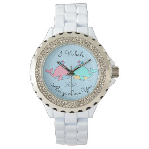 Montre I Whale Toujours Vous Aimer Kawaii Blue Monogramme