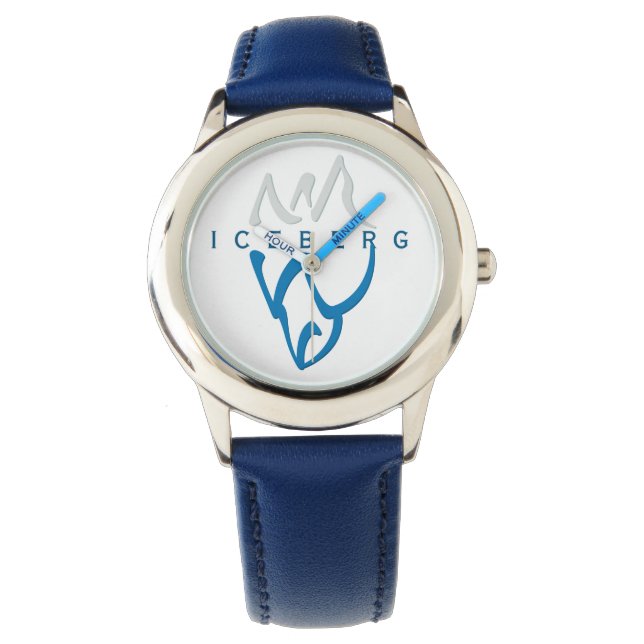 Montre Iceberg Abstrait bleu personnalisé Inspirationnel (devant)
