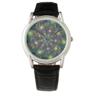 Montre Illuminé Abstrait brillant Turquoise violet Fracta