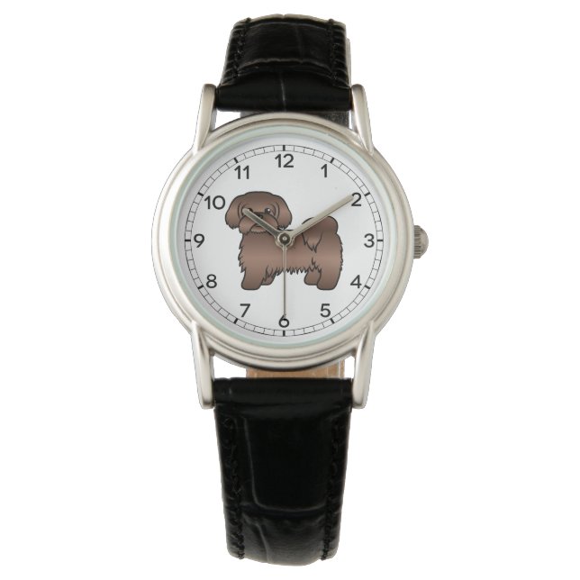 Montre Illustration Brown Chih Tzu Cute Cartoon Chien  (devant)