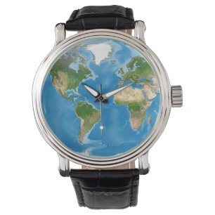 Montre Illustration de carte topographique du monde