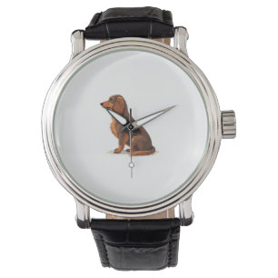 Montre Illustration de chien rétro teckel à longs poils v