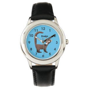 Montre Illustration de coati curieux drôle en style carto