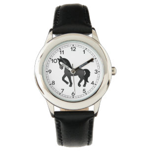 Montre Illustration de dessin mignon du cheval Trotting n
