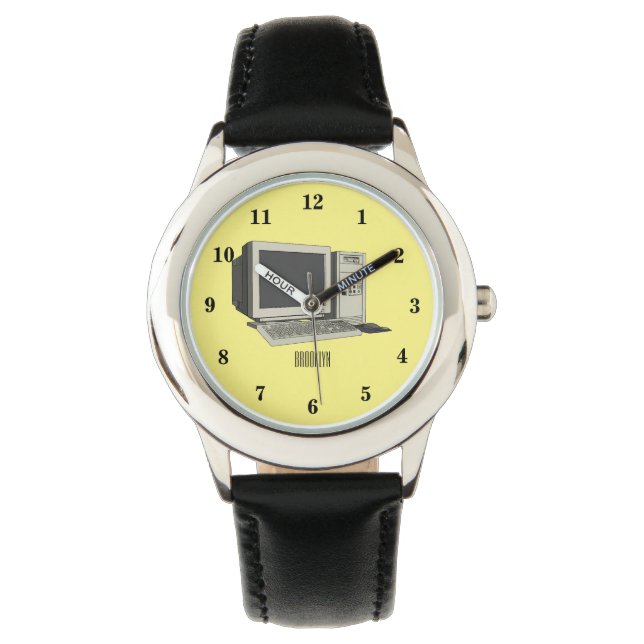 Montre Illustration de dessin sur ordinateur (devant)