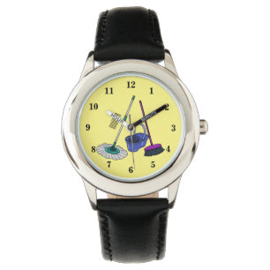 Montre Illustration de la bande dessinée Broom & mop