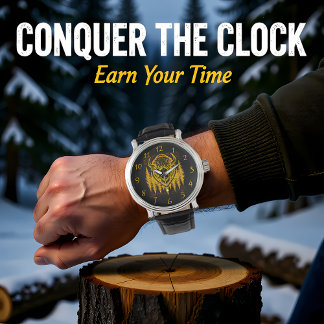 Montre Illustration de la tête de bison Buffalo au milieu