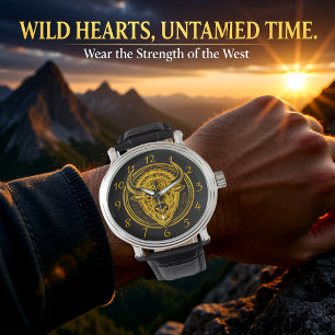 Montre Illustration de la tête de bison complexe