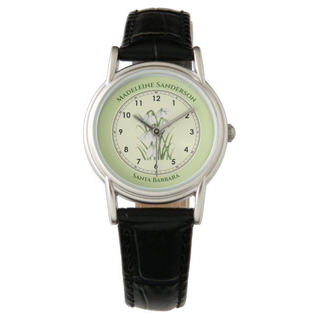 Montre Illustration de l'aquarelle blanche (devant)