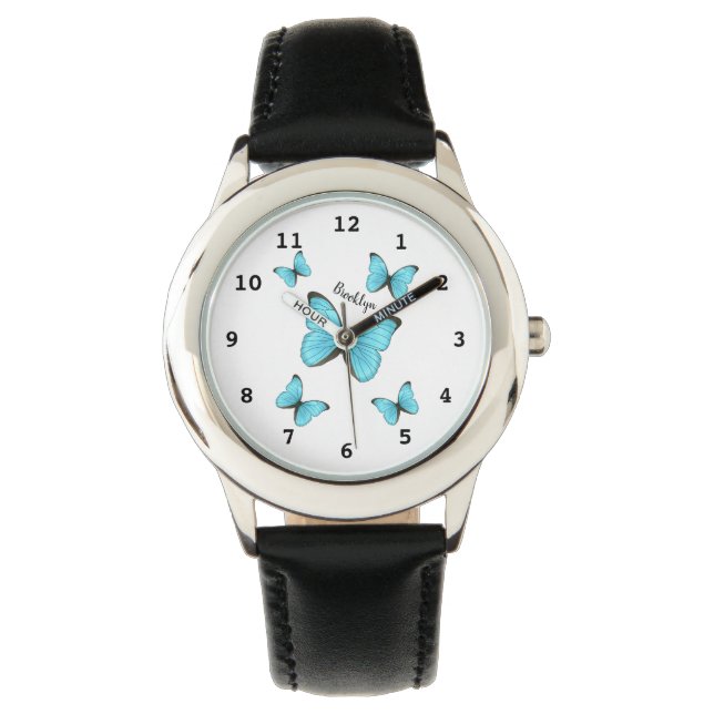 Montre Illustration de papillons Morpho (devant)