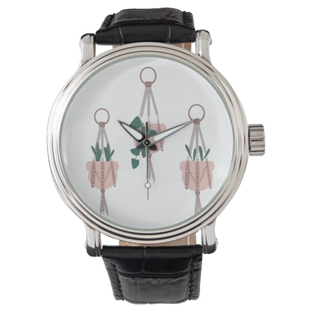 Montre Illustration des pots de planteur de Plante Macram (devant)