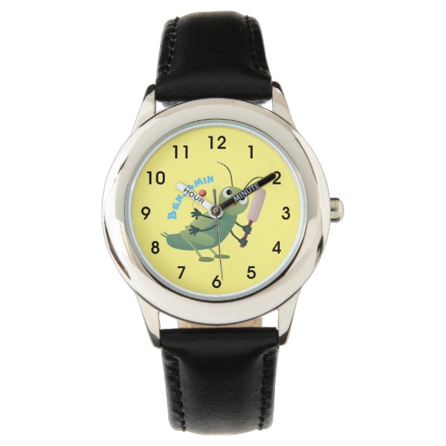 Montre Illustration d'un insecte du cricket vert mou (devant)