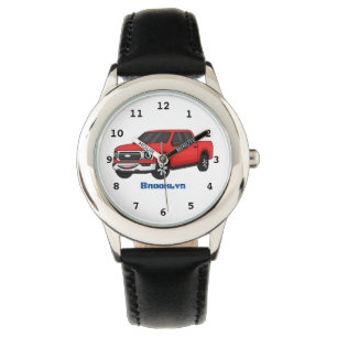Montre Illustration d'une camionnette rouge mou