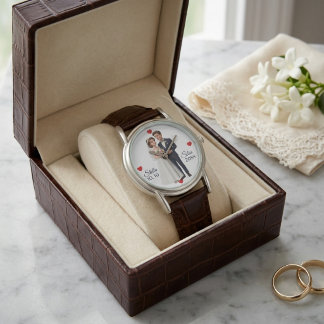 Montre Illustration personnalisée des mariés Cadeau de ma