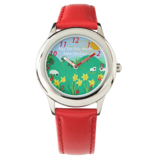 Montre illustration pittoresque amusante de moutons migno (devant)
