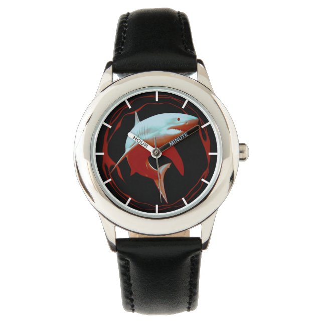 Montre Illustration réaliste | Grand requin blanc (devant)