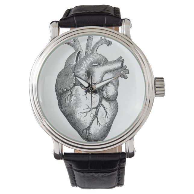 Montre Illustration simple du coeur de l'anatomie noire b (devant)