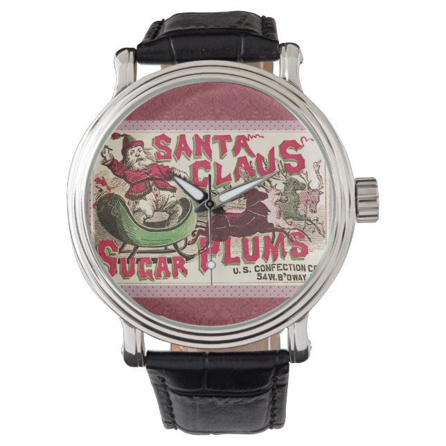 Montre Illustration Vintage du Père Noël (devant)