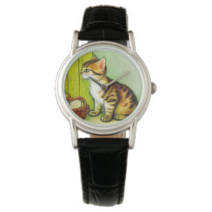 Montre Illustration vintage Tabby Cat