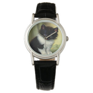 Montre Illustration vintage Tuxedo Kitten