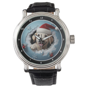 Montre Image de vacances d'hiver de chiot Labrador Retrie