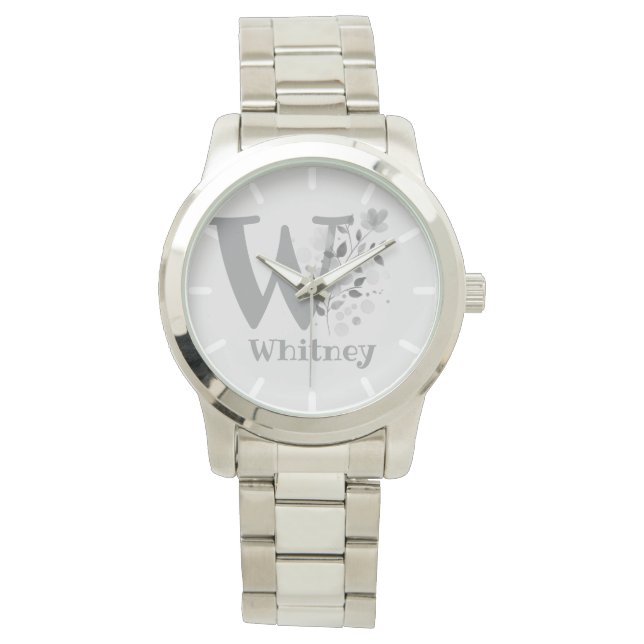 Montre Image florale avec chiffres, nom et femmes initial (devant)