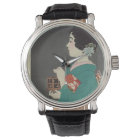 Image japonaise Vintage de la Femme et Cage de luc