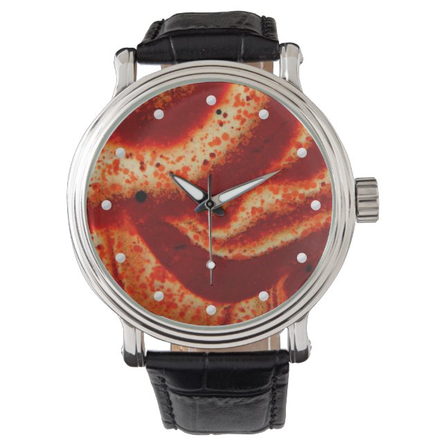 Montre Image macro de la pierre de taille rouge (devant)