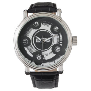 Montre Image Vectorielle Bbs Sti Noir Et Blanc