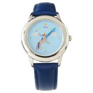 Montre Imaginaire Anniversaire Unicorne arc-en-ciel et nu