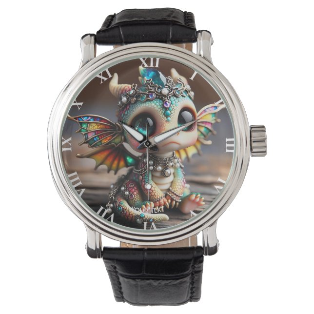Montre Imaginaire Bébé mignon Dragon Verre (devant)