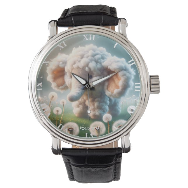 Montre Imaginaire Bébé mignon Fleurs d'éléphants (devant)