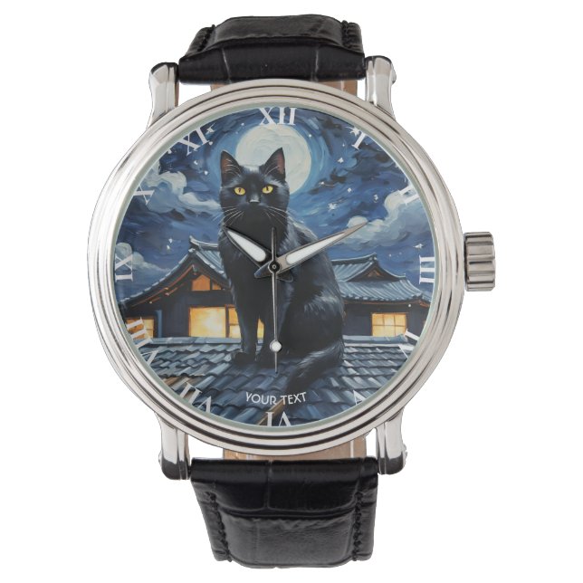 Montre Imaginaire Belle étoile de nuit Chat (devant)