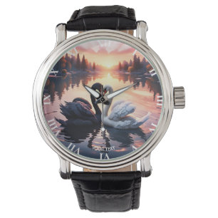 Montre Imaginaire Cute Swan Lake Sunset