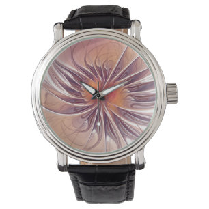 Montre Imaginaire Floral, Fleur Fractale Abstraite Coloré