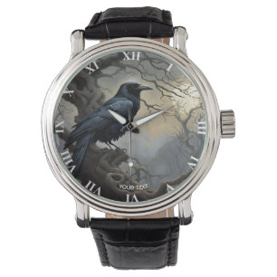 Montre Imaginaire joli Crow Arbre foncé