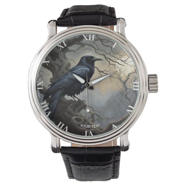 Montre Imaginaire joli Crow Arbre foncé (devant)