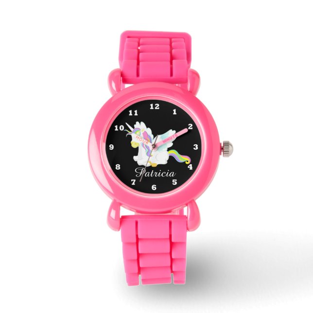 Montre Imaginaire licorne ajouter nom filles (Recto)