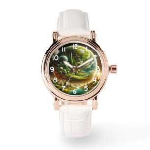 Montre Imaginaire Magique Planète Avec Nature Céleste