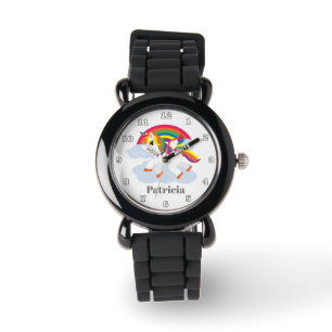 Montre Imaginaire mignon licorn arc-en-ciel ajouter nom m