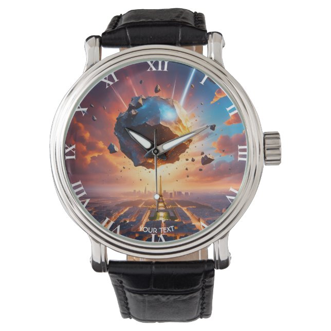 Montre Imaginaire Mur Vivid Meteorite Sunset Paris (devant)