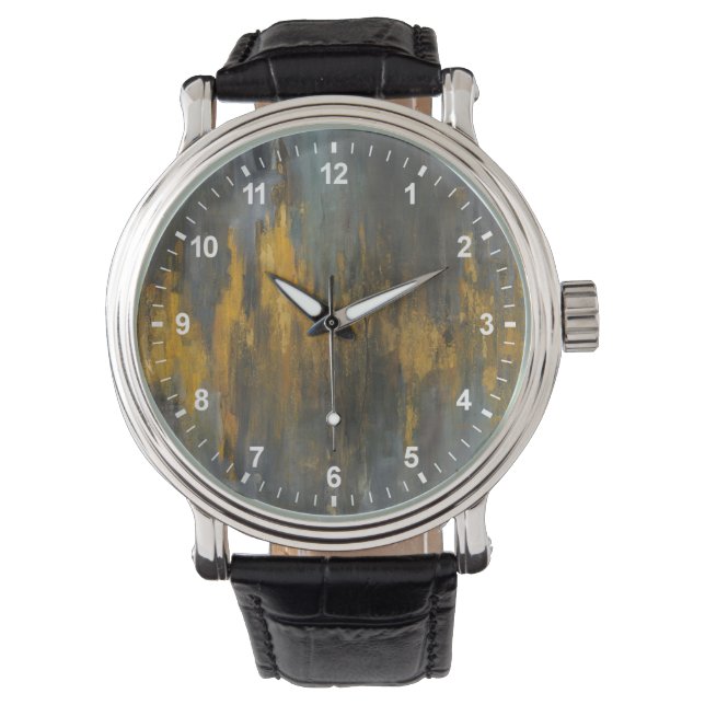 Montre Impression abstraite de Black and Gold | Nai (devant)