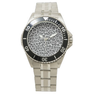Montre Imprimante gris léopard et gris clair
